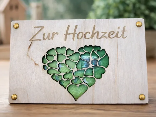 Geldgeschenkkärtchen aus Holz – graviert & gelasert