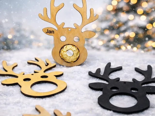 Personalisierter Rochee-Elch aus Birkenholz – graviert & gelasert | Weihnachtsgeschenk