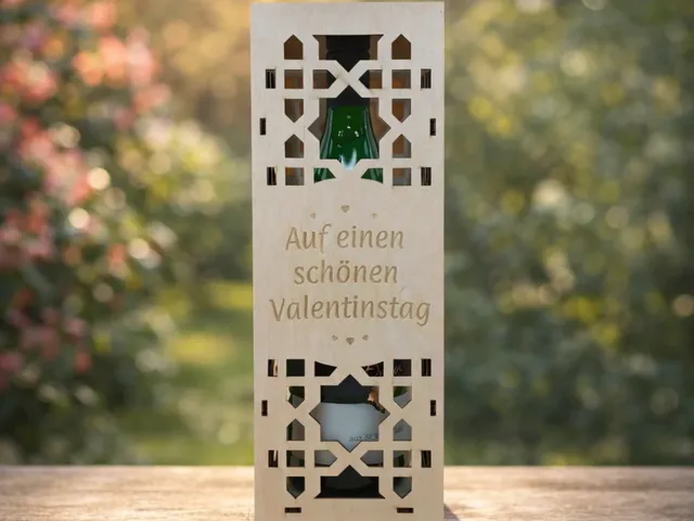 Gravierte Getränkegeschenkverpackung aus Holz