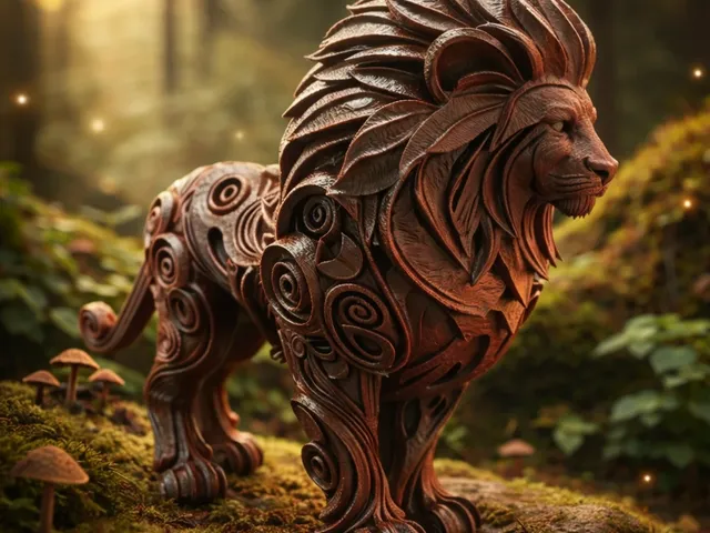 Dekorativer Löwe aus dem 3D-Druck – kraftvoll & detailreich