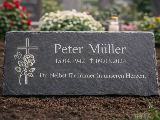 Gravierte Schieferplatte als Gedenk- & Erinnerungsstück