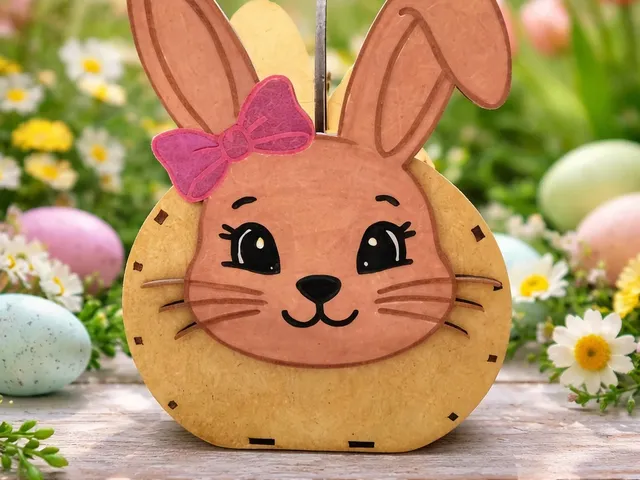 Osterkörbchen „Häschen“ aus Holz – zum Zusammenbauen & Bemalen